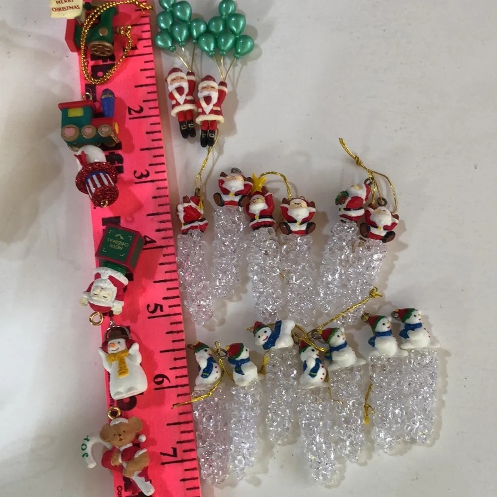Icicle Ornaments with Santa TINY ICICLE ORNAMENTS miniature ornaments Ice
